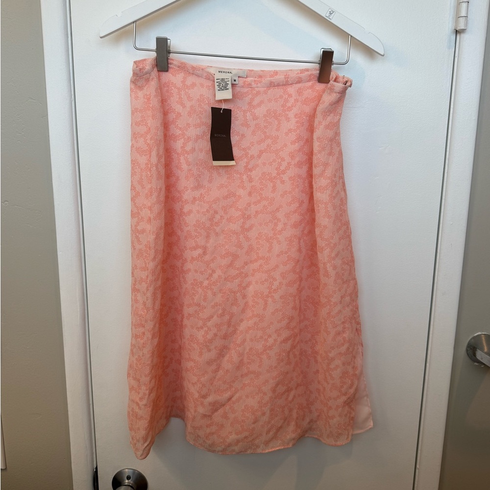 Vintage Target Pink Midi Skirt 100% Silk